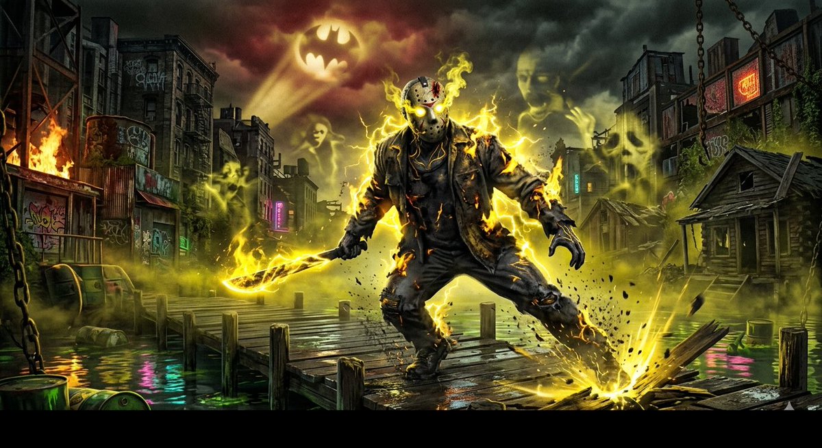 Desiree99076473's tweet image. Jason Voorhees unleashes the primordial Kombat Rage! 🔥 A brutal fusion of Camp Crystal Lake and Gotham’s Narrows. Absolute terror! 🎭🔪👊 #JasonVoorhees #FridayThe13th #MortalKombat