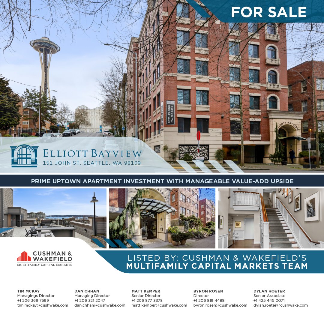 TimMcKayPNW's tweet image. JUST LISTED- Elliott Bayview, a 41-unit, 2012 built #apartment community in #Uptown #Seattle. Exceptional construction and location in the shadow of the #SpaceNeedle with #upside

#cre #seattleapartments #uptownapartments #queenanneapartments #queenanneseattle #valueaddapartments