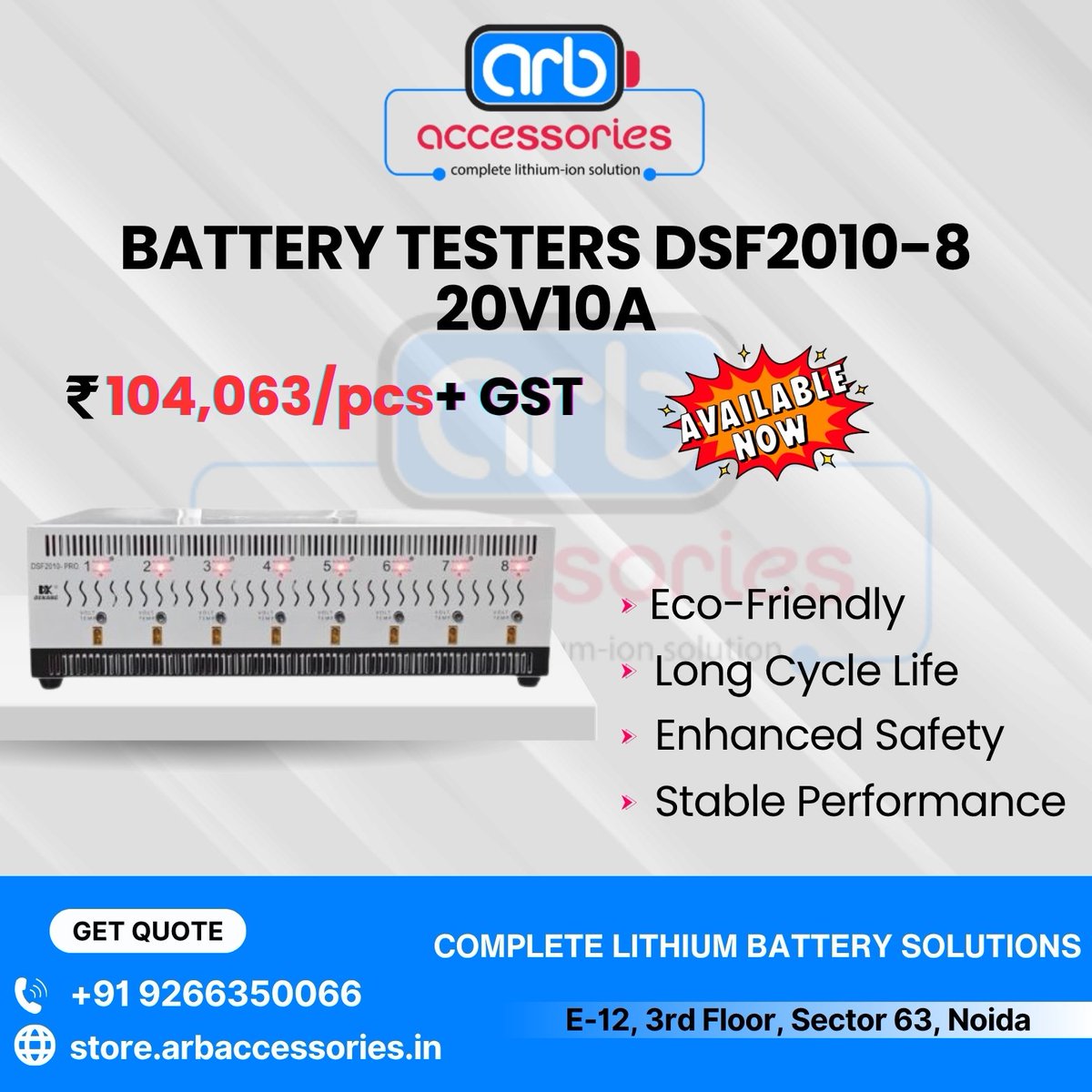 arb_ltd's tweet photo. π Battery Testers β Accurate Performance & Capacity Analysis
πΉ BCT40 Battery Capacity Tester
πΉ Battery Tester (DSF2010-8 β 20V 10A)
πΉ DK Battery Tester (DT5050 β 5V 50A)
π Available at ARB
π https://t.co/yYvva4cICi
#ARBAccessories #BatteryTester #CapacityTester https://t.co/REJAyktq45