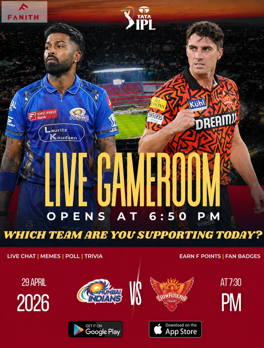 fanith_app's tweet image. 🏏 Cricket isn’t just watched… it’s experienced

Chat LIVE 💬
Predict ⚡
Win rewards 🏆

Game Room opens 6:50 PM

From every boundary to every wicket—be part of the game, not just the audience.

Join now: fanith.com/app

#Fanith #CricketFans #LiveCricket #IPL #MIvsSRH