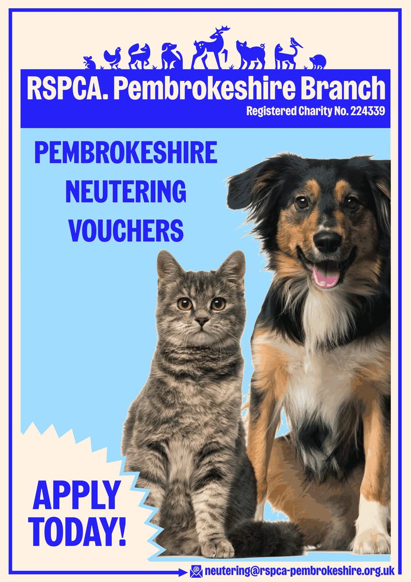 🐾2026 Neutering Support from <a href="/RSPCA/">RSPCA Australia</a> #Pembrokeshire #wales Branch🐾

We're helping spread the word about #neutering support, available in 2026, through RSPCA Pembrokeshire Branch

Neutering helps prevent unwanted litters, supports your pet's long-term health &amp; reduces the number