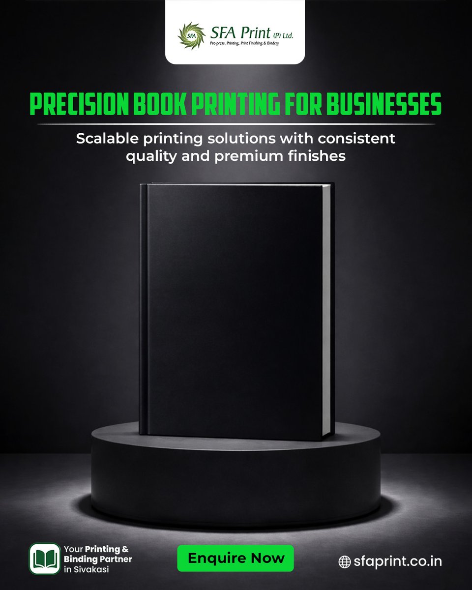 SFA_Print's tweet image. Precision book printing with premium quality &amp;amp; consistency.

Built to scale for growing businesses.

Enquire now &amp;amp; elevate your brand : sfaprint.co.in

#BookPrinting #PrintSolutions #PremiumPrint #BusinessGrowth #SivakasiPrinting