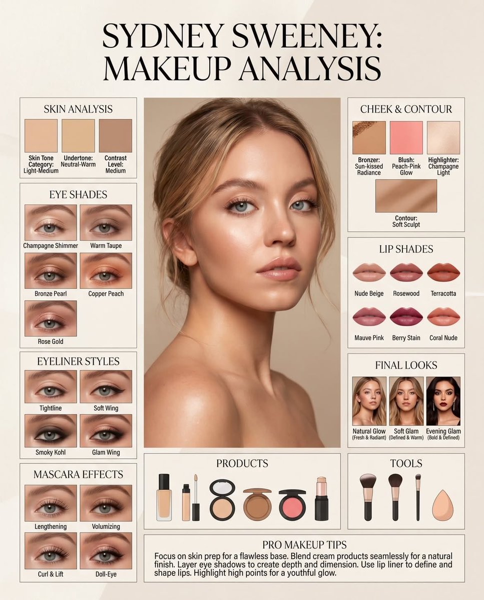 Blonde Beauty Infographic with Editorial Glam Details - PromptGather image 1