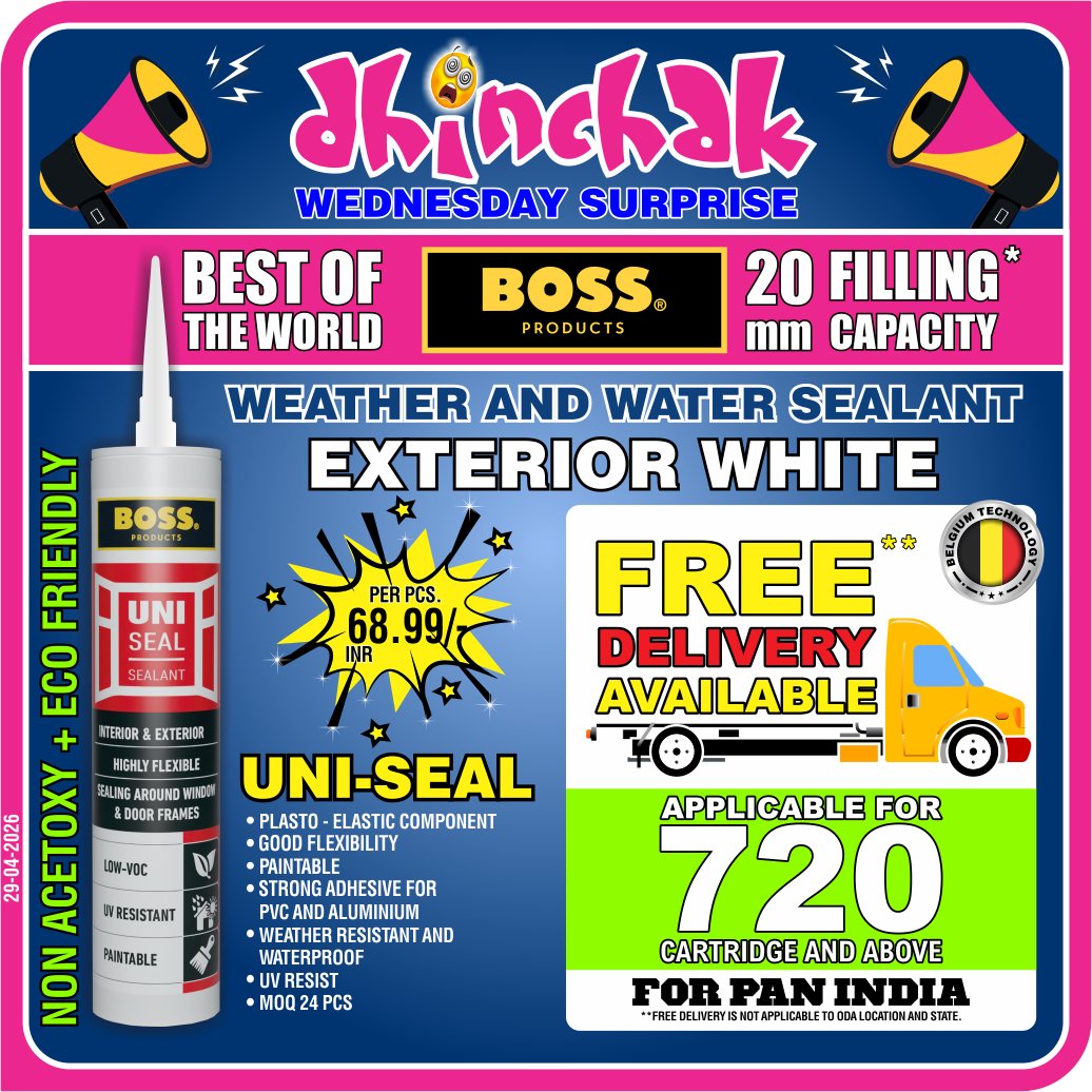 DOCTORWINDOW_IN's tweet image. 𝗗𝗵𝗶𝗻𝗰𝗵𝗮𝗸 𝗢𝗳𝗳𝗲𝗿 𝗔𝗹𝗲𝗿𝘁!😎
Limited-time deal — don’t miss out! ⏳

🗓 Valid till 14 Jan 2025 | 6:30 PM
📞 +91 7505 444 444
📧𝗶𝗻𝗳𝗼@𝗱𝗼𝗰𝘁𝗼𝗿𝘄𝗶𝗻𝗱𝗼𝘄.𝗰𝗼𝗺

#bosssealant #waterproofsealant #hardware #hardwarematerials #doctorwindow #soulofwindows