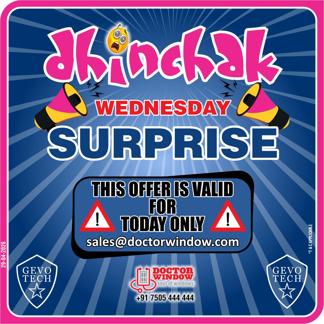 DOCTORWINDOW_IN's tweet image. 𝗗𝗵𝗶𝗻𝗰𝗵𝗮𝗸 𝗢𝗳𝗳𝗲𝗿 𝗔𝗹𝗲𝗿𝘁!😎
Limited-time deal — don’t miss out! ⏳

🗓 Valid till 14 Jan 2025 | 6:30 PM
📞 +91 7505 444 444
📧𝗶𝗻𝗳𝗼@𝗱𝗼𝗰𝘁𝗼𝗿𝘄𝗶𝗻𝗱𝗼𝘄.𝗰𝗼𝗺

#bosssealant #waterproofsealant #hardware #hardwarematerials #doctorwindow #soulofwindows