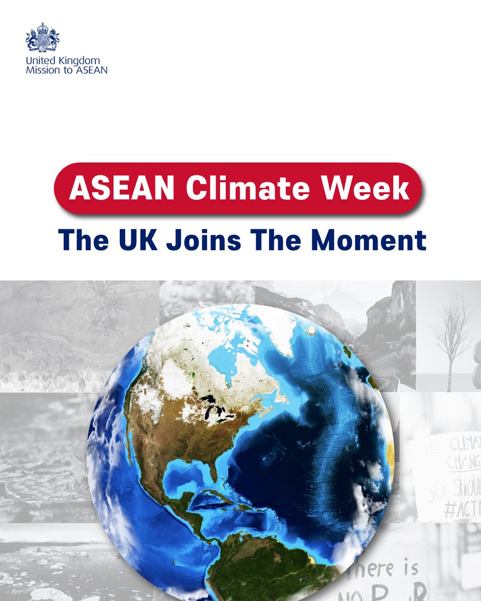 ukmissionasean's tweet photo. This week, Manila takes centre stage for regional climate action.

Under the Philippines’ @ASEAN Chairship, #ASEANClimateWeek brings together high-level leadership and practical solutions.

The UK is part of the conversation.   #UKASEAN5 #AdvancingTogether https://t.co/QxKkWDrca2