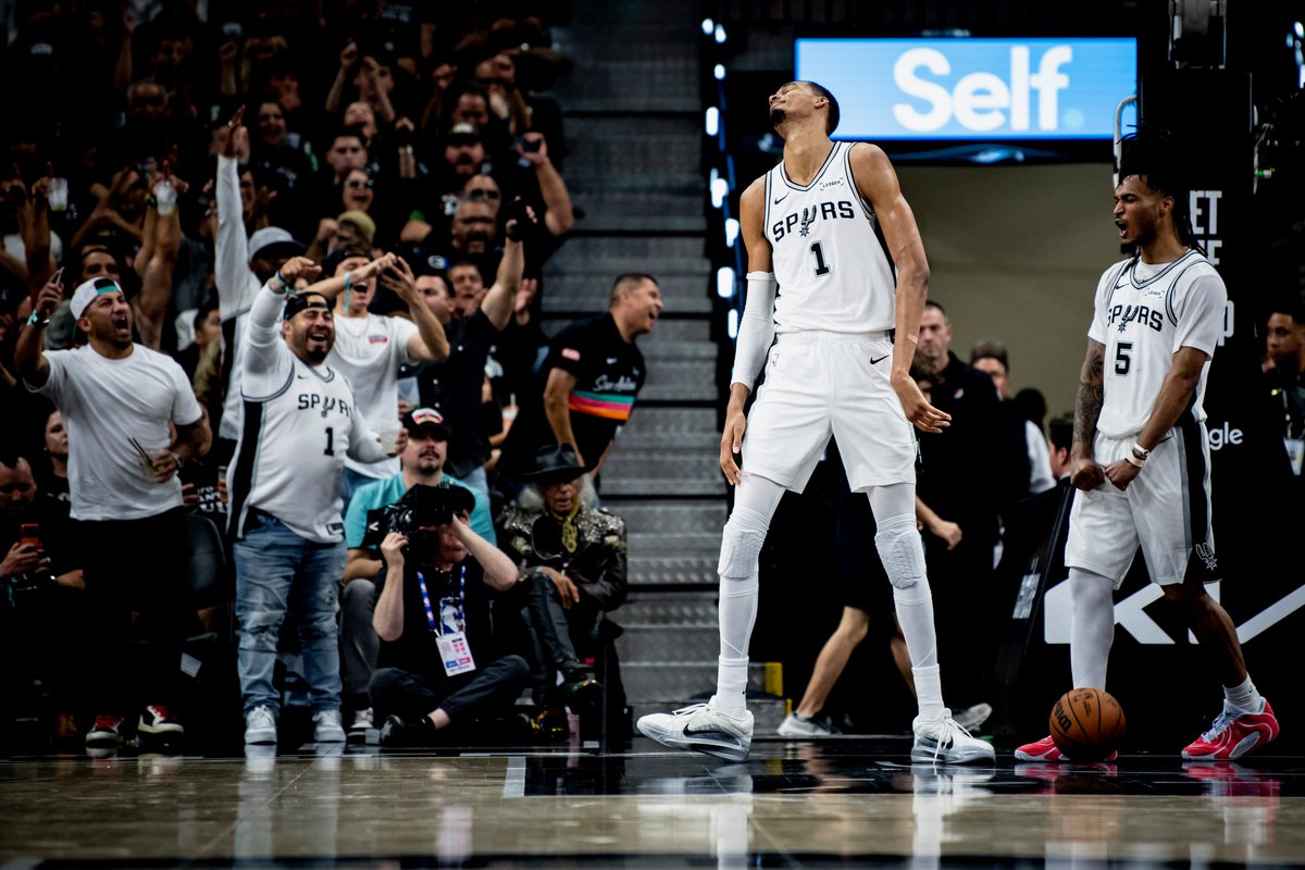 spurs's tweet photo. Round 1 ✔️ https://t.co/qLM9b3zghW