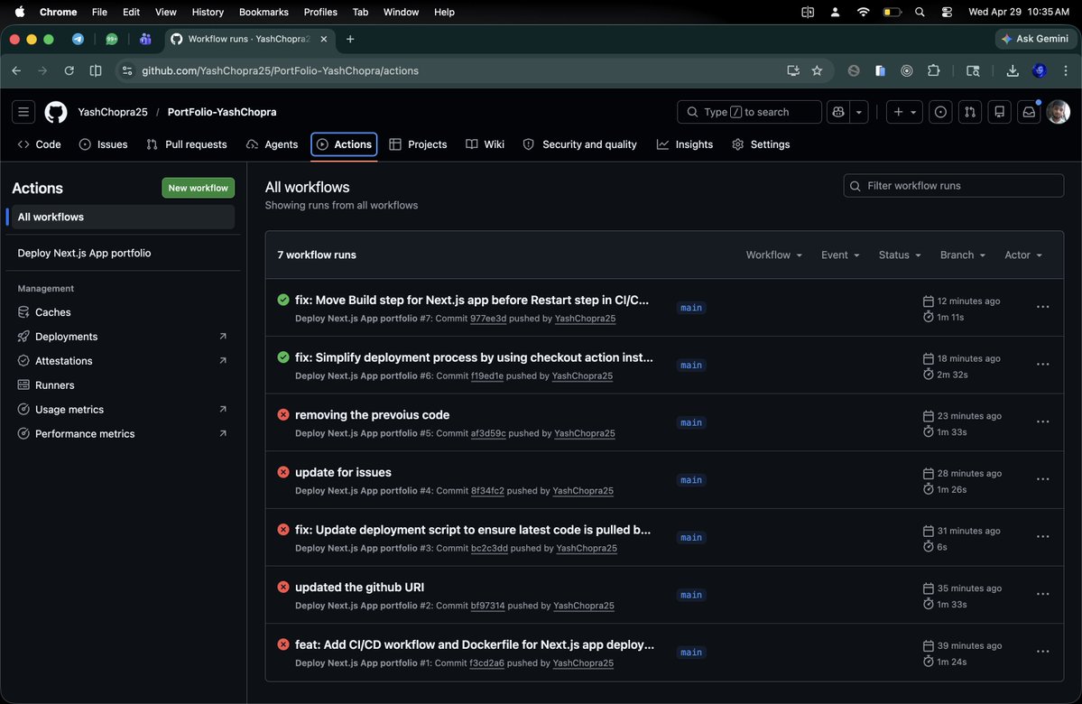 After multiple failed attempts, I successfully deployed my first CI/CD pipeline.
Failing gave me the idea for error handling.