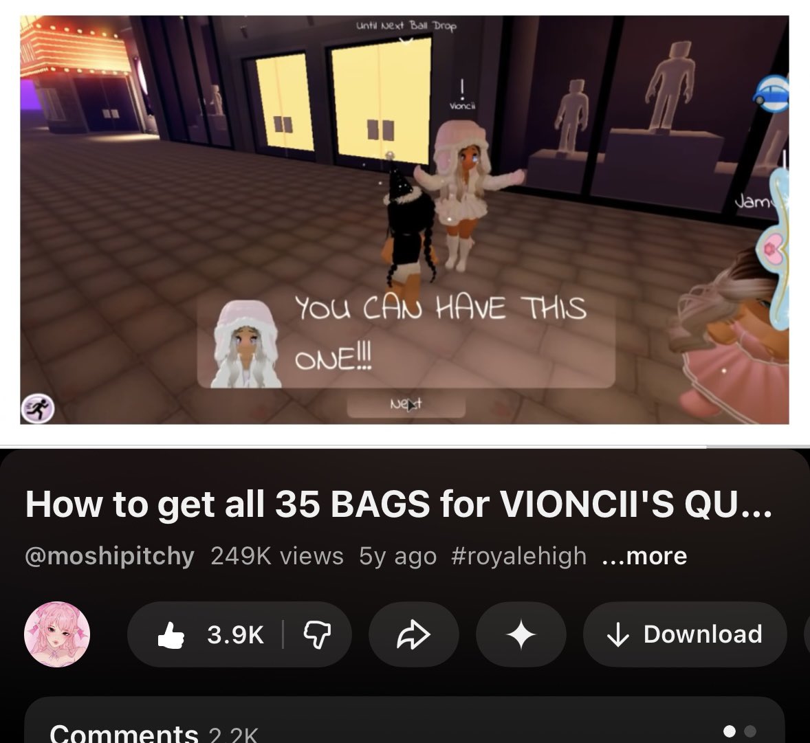 moshipitchy's tweet photo. I was deeply saddened by the news…

rest in peace to my fellow filipino Royale High developer &amp; content creator, Vioncii. It’s heartbreaking to lose someone so talented, kind, &amp; inspiring.🪽

“Finding Vioncii’s bags” from 5 yrs. ago will always remain one of my favorite videos. https://t.co/8biz4VRa66