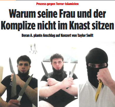 Taykra's tweet image. #Wien: Beran A. (21) aus Österreich steht wegen eines vereitelten An­schlags aufs Taylor-Swift-Kon­zert vor Gericht. Ihm drohen bis zu 20 Jahre Haft – doch seine beiden engsten Vertrauten, Mohammed A. (16) und seine Frau Nahri G. (19) aus Deutschland, sind auf freiem Fuß.