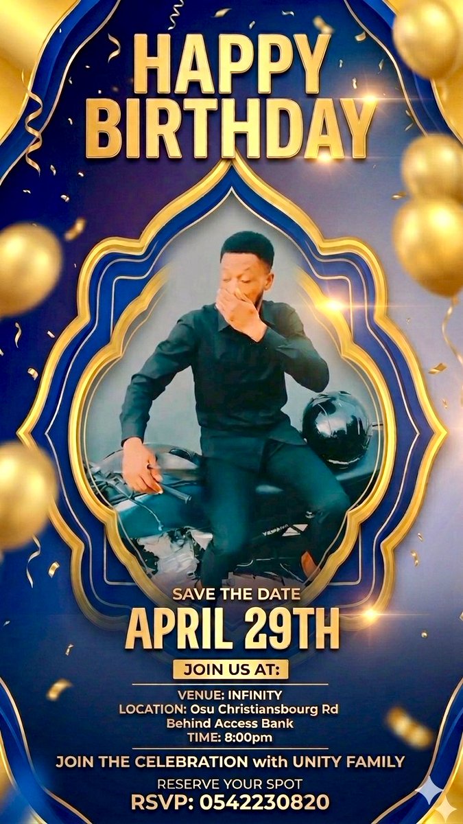 MarkAdariya's tweet image. Another year of growth and blessings! 🙏 Grateful to see Chapter 28. Join me as I celebrate this milestone at Infinity.
📍 Venue: Infinity, Osu Christiansbourg Rd.
🗓️ Date: Today, April 29th
#Birthday #Grateful #Accra #Ghana #ManCity