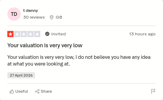 or_rhea's tweet image. t denny gave Purplebricks 1 star via @Trustpilot trstp.lt/n-77VZLvFs #CONmisery #NoBull #ownit
