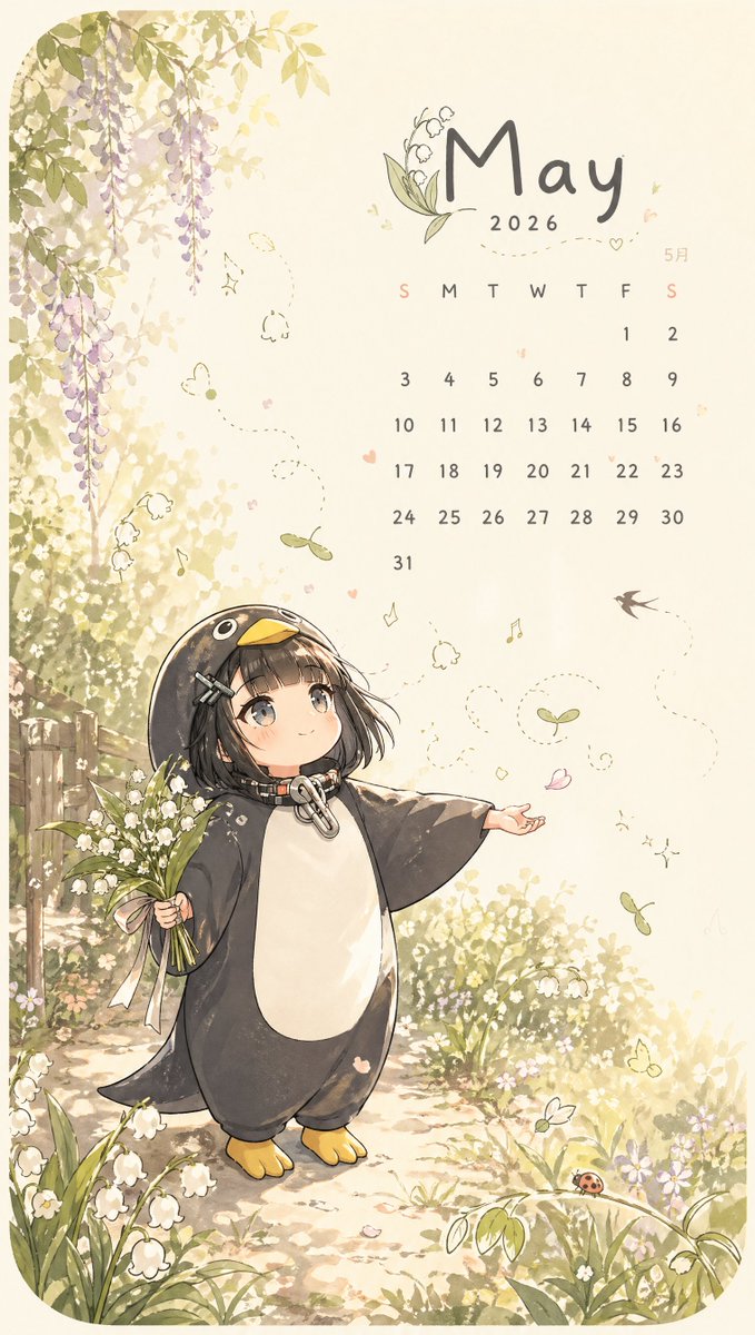 Whimsical May Spring Calendar