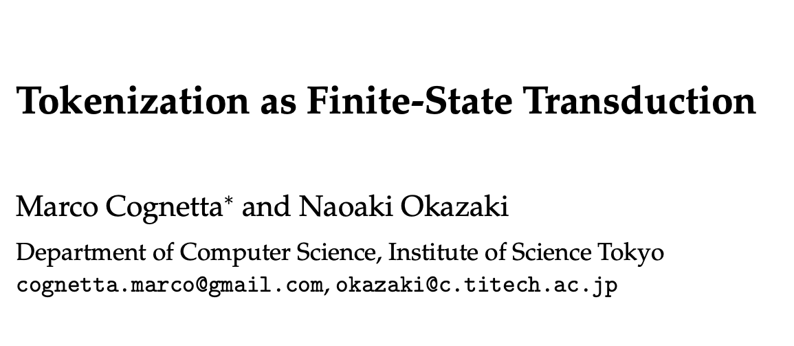 CompLingJournal's tweet image. Tokenization and Fine-State Transducers are two well-known concepts in computing. This article comes them for neural networks. They introduce a finite-state transduction framework that can encode all possible tokenizations of a regular language: doi.org/10.1162/COLI.a… #NLProc