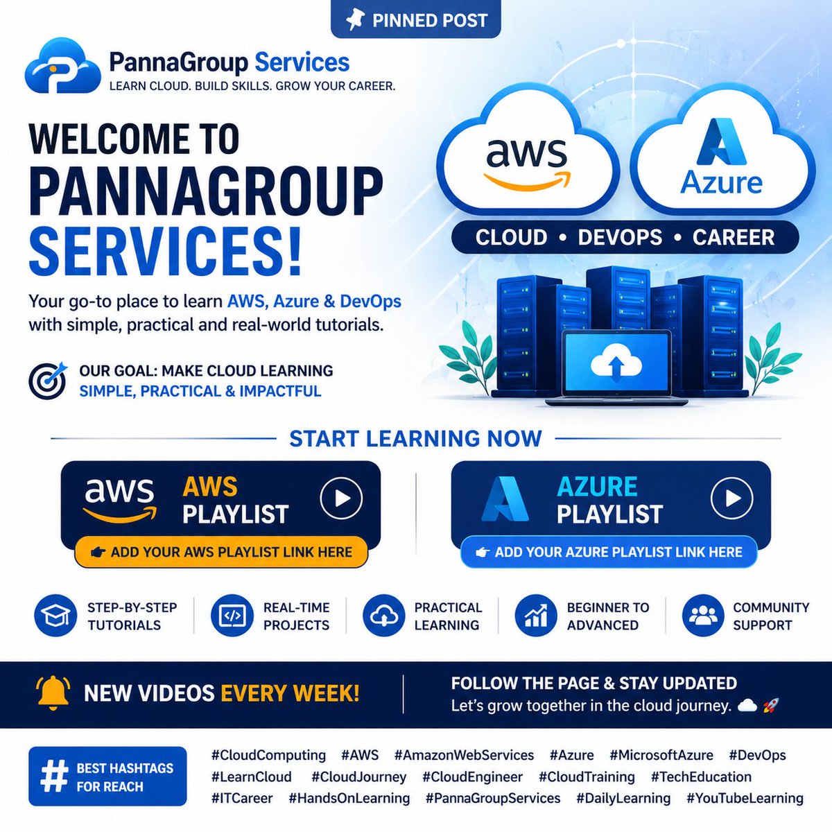 kamta_kp's tweet image. 🚀 Starting my Cloud Learning Journey with AWS &amp;amp; Azure!
If you want to learn Cloud + DevOps with real hands-on labs, follow along 👇
📺 AWS Playlist:youtube.com/playlist?list=…
📺 Azure Playlist:youtube.com/playlist?list=…

Let’s grow together ☁️
#AWS #Azure #CloudComputing #ITcareer