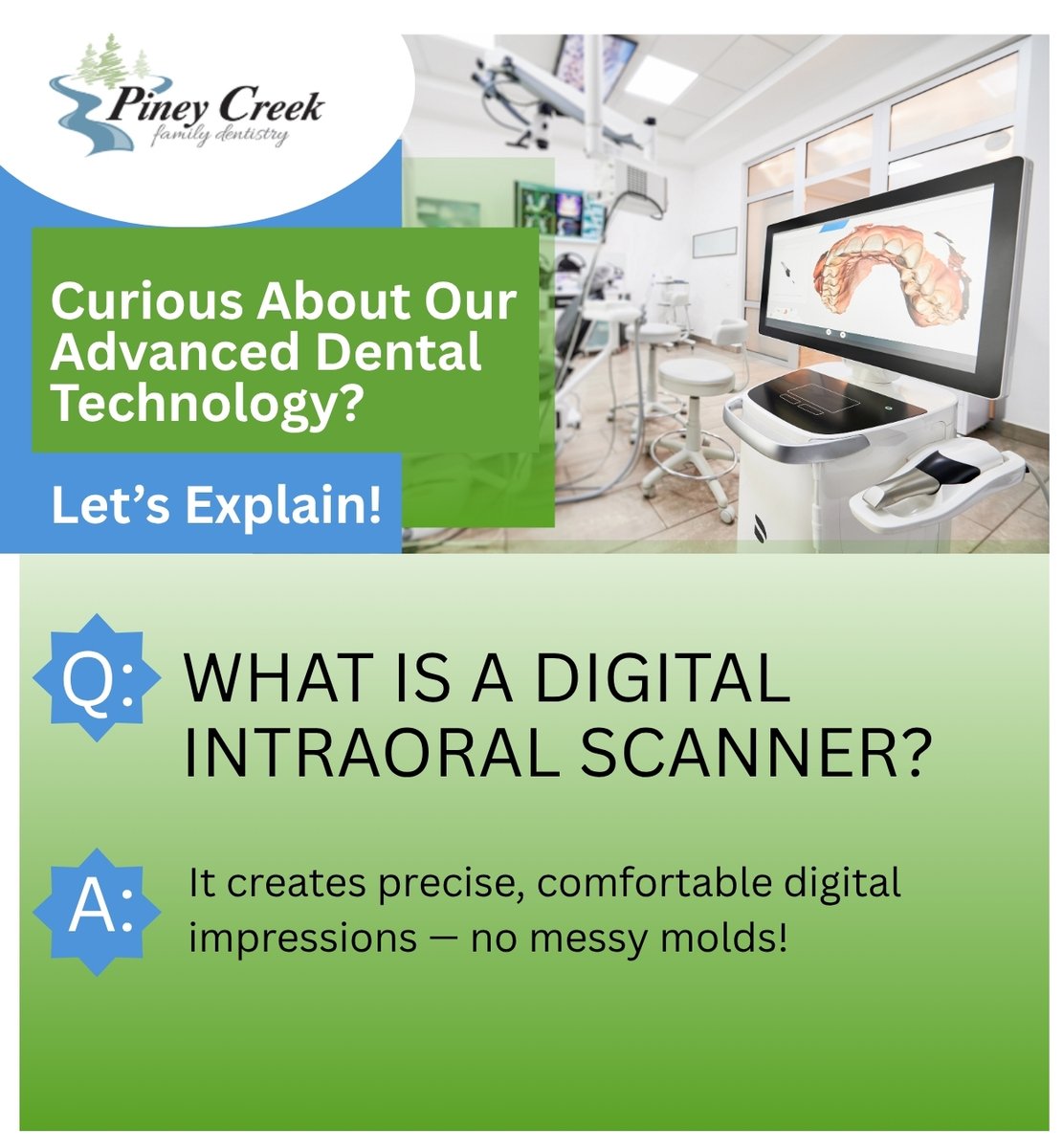 PineCreekFamily's tweet image. Discover how advanced tools make your dental visits smarter, safer, and more comfortable. Book your appointment today!
.
.
.
pineycreekdental.com 
(303) 562-1051
15430 E Orchard Rd, Centennial, CO 80016
.
.
. 
#PineyCreekDentistry #AdvancedDentistry #DigitalDentistry