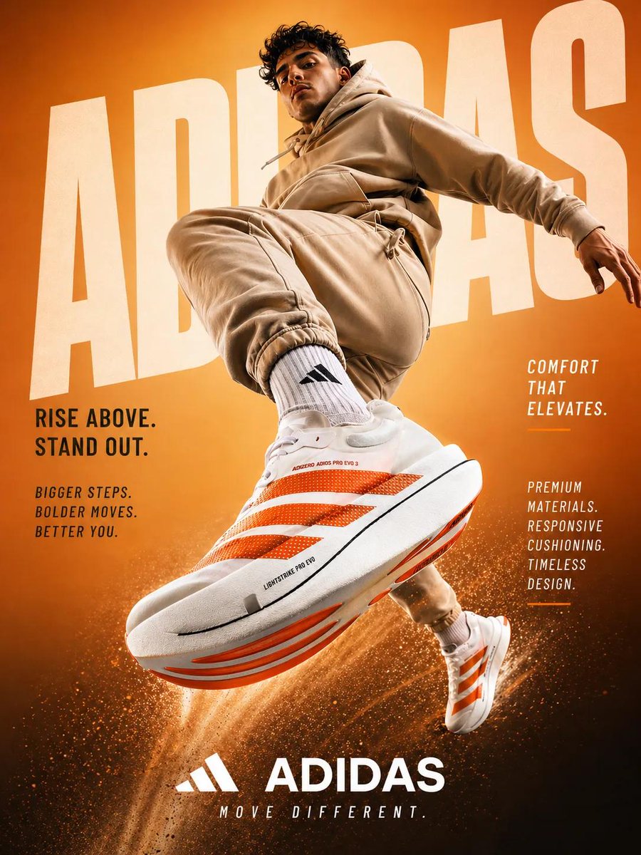 GPT IMAGE 2.0 on CHATGPT 

Prompt:
A dynamic sportswear advertisement featuring a young athletic male model captured mid-air in an explosive jump toward the camera. Dramatic low-angle shot with strong foreshortening, making the sneakers appear oversized and dominant in the
