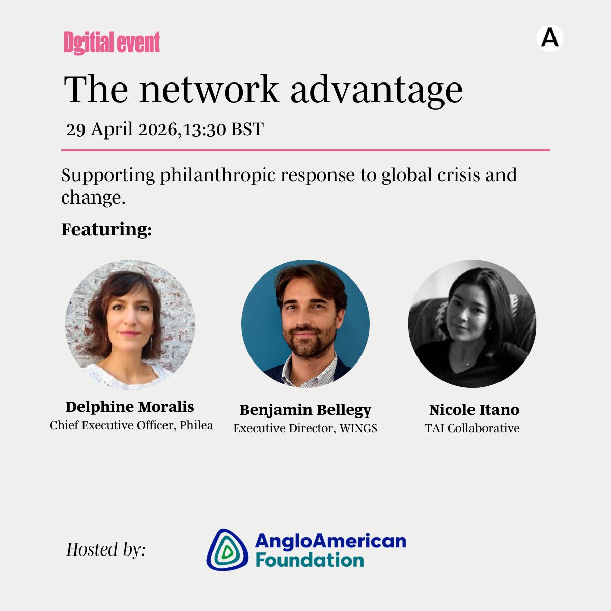wings_info's tweet photo. #Philanthropy is operating in a rapidly shifting landscape – aid cuts, shrinking civic space &amp; rising uncertainty. 
On 29 April, our ED @BenBellegy joins a conversation on how networks can support collective leadership in times of crisis.

Register here: https://t.co/2MPxZPI1gj https://t.co/eip847afLL
