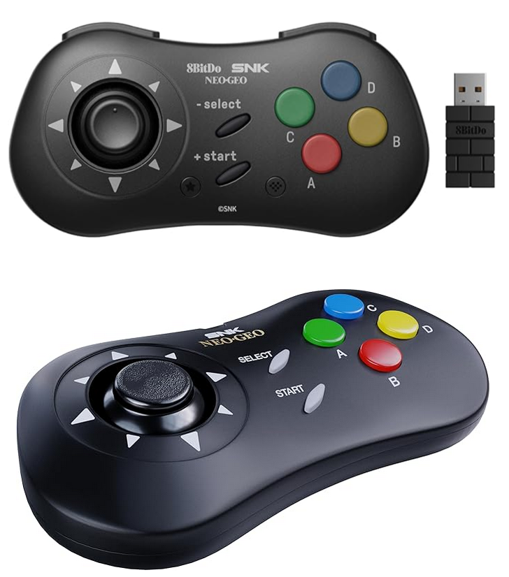 yoshinokentarou's tweet photo. 8BitDoから発売されている、オリジナルと同じABCDボタン配置を採用した「NEOGEO Wireless Controller」が突如廃番に。

近く発売予定の「NEOGEO AES+」の付属コントローラーは、NEOGEO mini付属のコントローラー準拠の配列のようなので、こだわり派の人は買った方がよいかも?
https://t.co/LcDQKJ3cvg https://t.co/UpxDsjkgT0