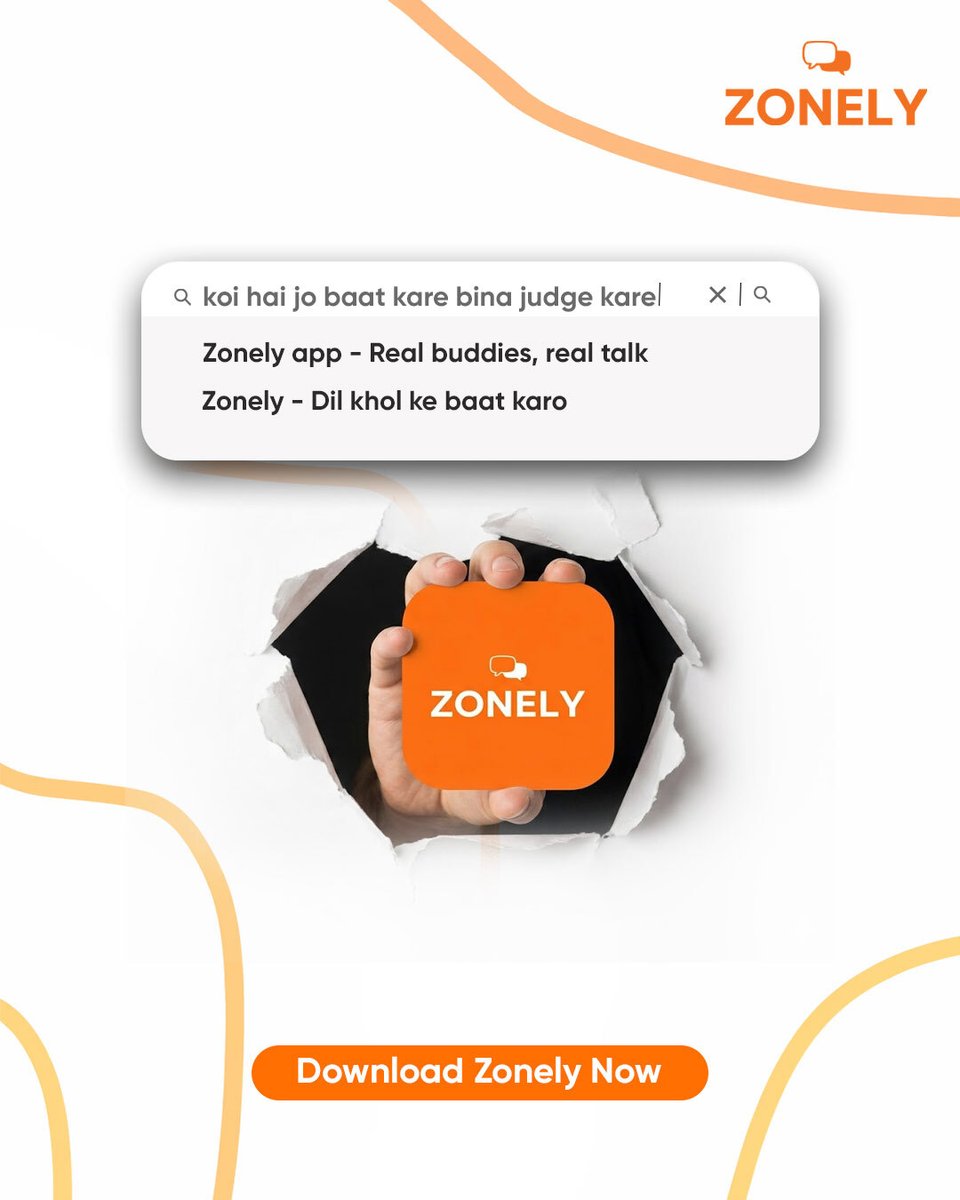 Zonely_app's tweet photo. Bhai, Google ko bhi pata hota hai aap kya dhoond rahe ho🔍
Toh ab seedha Zonely par aa jao.

Yahan baat hoti hai bina judgement ke.
Real log. Real baatein. No judgement. 🫶

🔗 Link in bio
#Zonely #KoiSunneWala #RealConversations #DownloadKaro https://t.co/ceRKVF126z