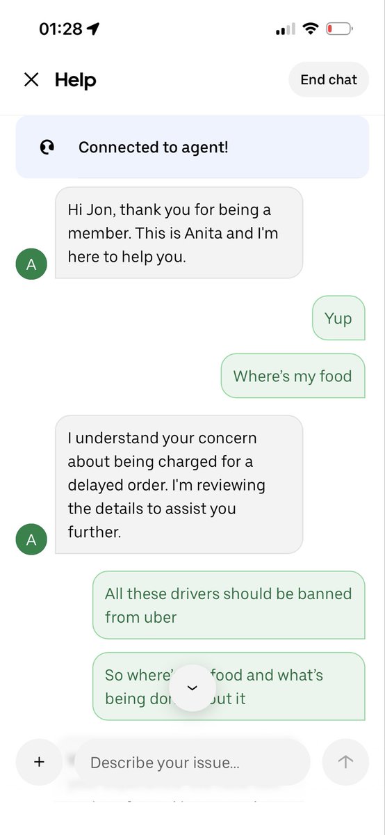 banksjon's tweet photo. @UberEats you’re a joke if you think this is satisfactory 5 drivers in 90 minutes late and still no food on the way https://t.co/VkZDrPAgG1