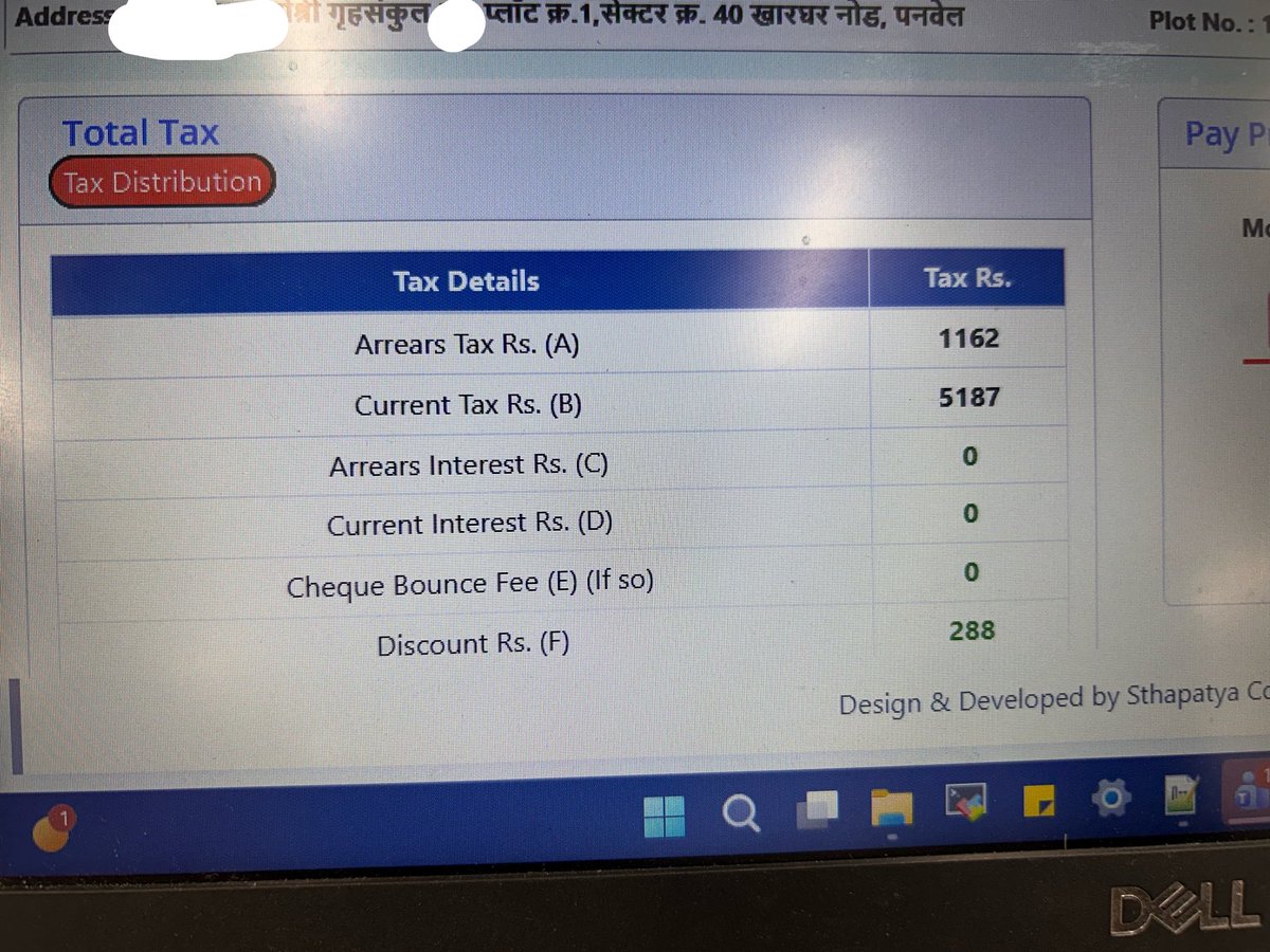 tushakii's tweet photo. @PanvelCorp 
I have been regularly paying my property tax on time, but my latest bill shows arrears of ₹1162 without any clear explanation.
Kindly provide reason for this arrears for UPIC ID: KH00004000030075.
Request clarification before payment https://t.co/AkiVVCkmh5