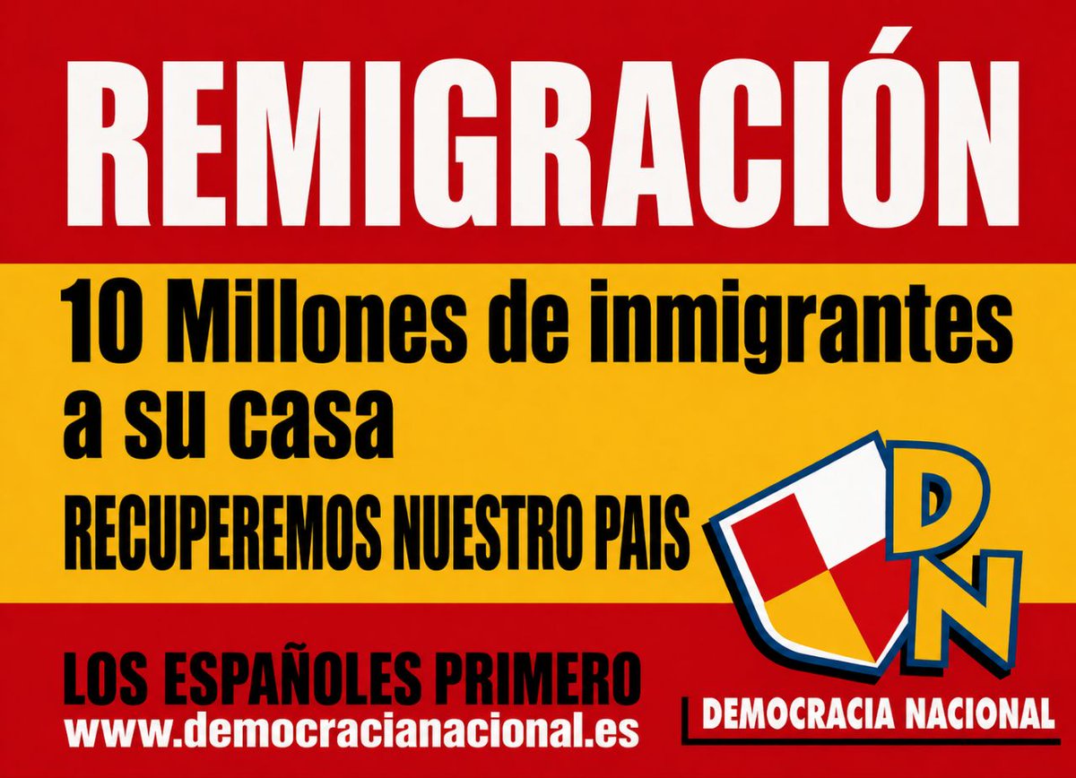 DEPORTACIONES MASIVAS frente al suicidio demográfico que se nos echa encima con las regularizaciones masivas de extranjeros. Hay que llevar a cabo un proceso de REMIGRACIÓN general para volver a recuperar nuestro país.