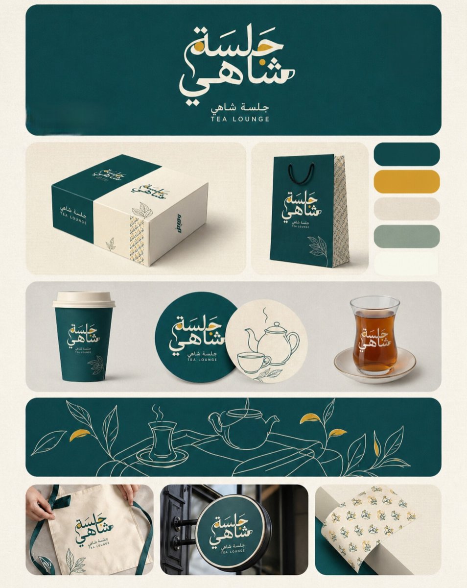 MaiMDesigner's tweet image. أشارككم مشروعي الأخير: تصميم هوية جلسة شاهي
اللوقو / الألوان / التطبيقات / الإلسترايش 
 كامل 👇
#تصميم_هوية #Branding #تصميم_عربي #BrandDesign