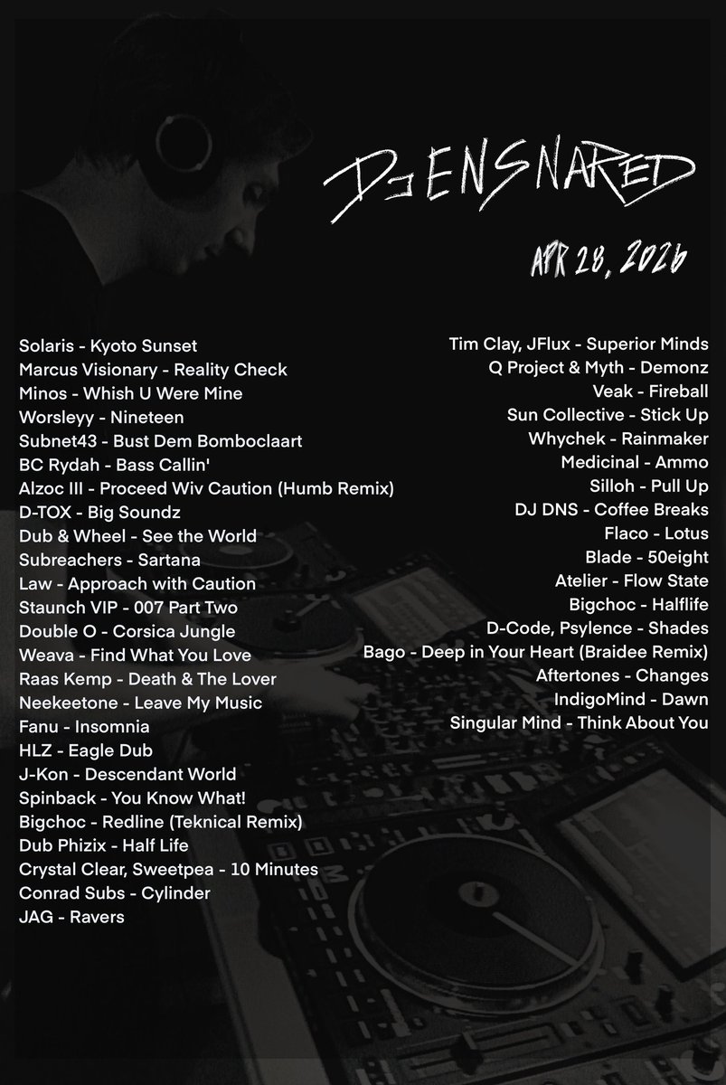 DJEnsnared's tweet photo. New 2h dnb mix up on Mixcloud! 🎶✌️😎 

DJ Ensnared - DnB mix (Apr 28, 2026)
https://t.co/2zuuBnwuMm https://t.co/nxu4VrJGiH