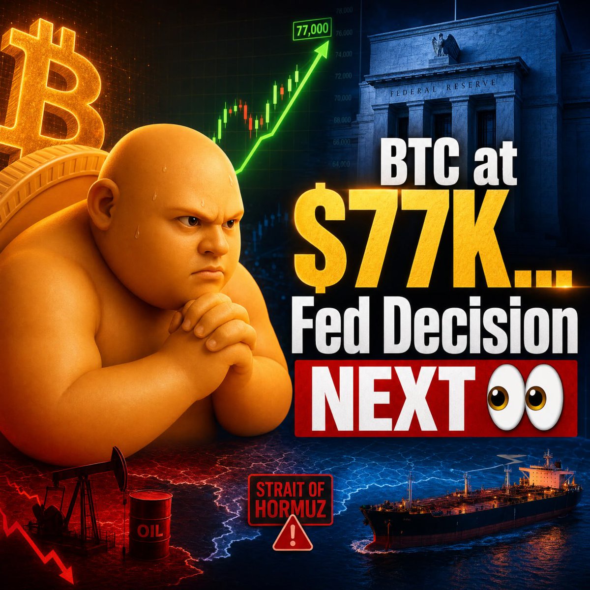 BigBackBitcoin's tweet photo. Bitcoin Moving Before Fed… Who Knows Something? 👀 https://t.co/WYuvaByJX2