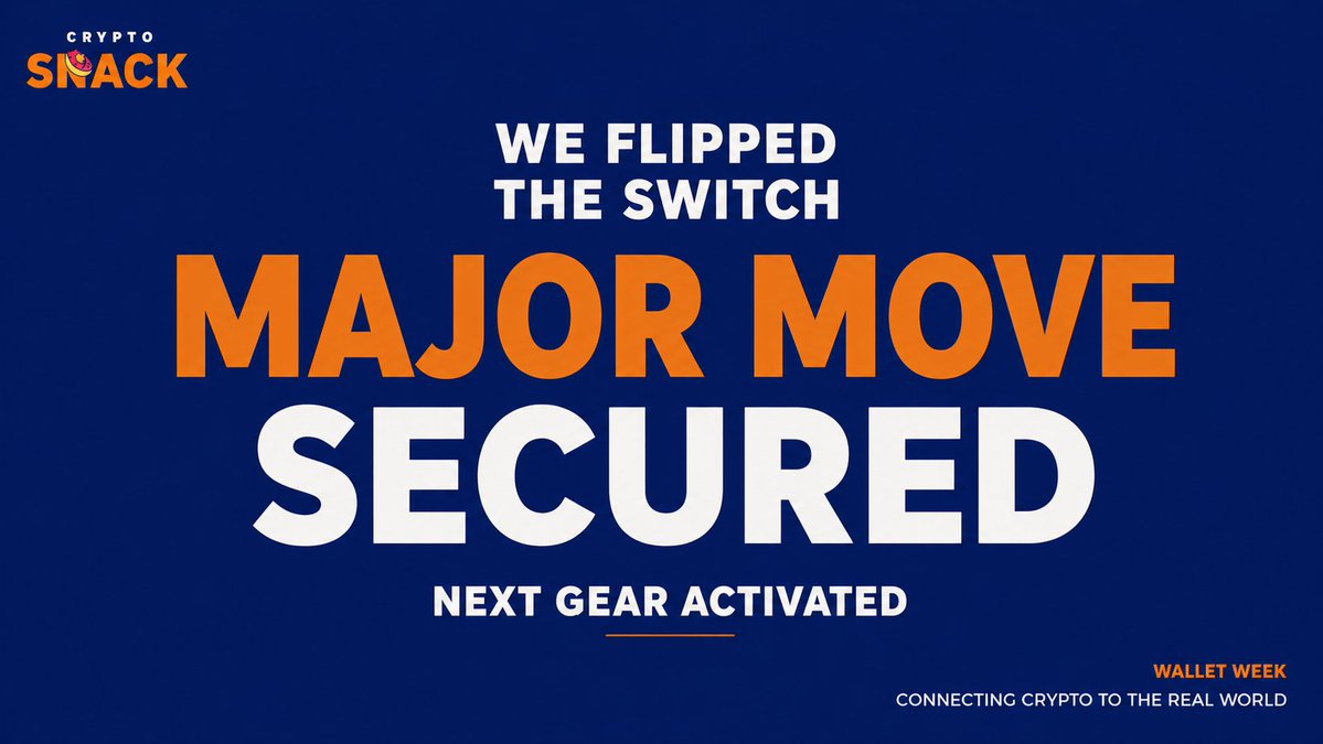 🚨 WE JUST FLIPPED THE SWITCH

The major move we’ve been building since the start of the Big Reset is now fully secured.

This single step unlocks serious new capital and sends our marketing + growth into overdrive.

$SNACK is about to hit another gear.

Today: $5K $SNACK
