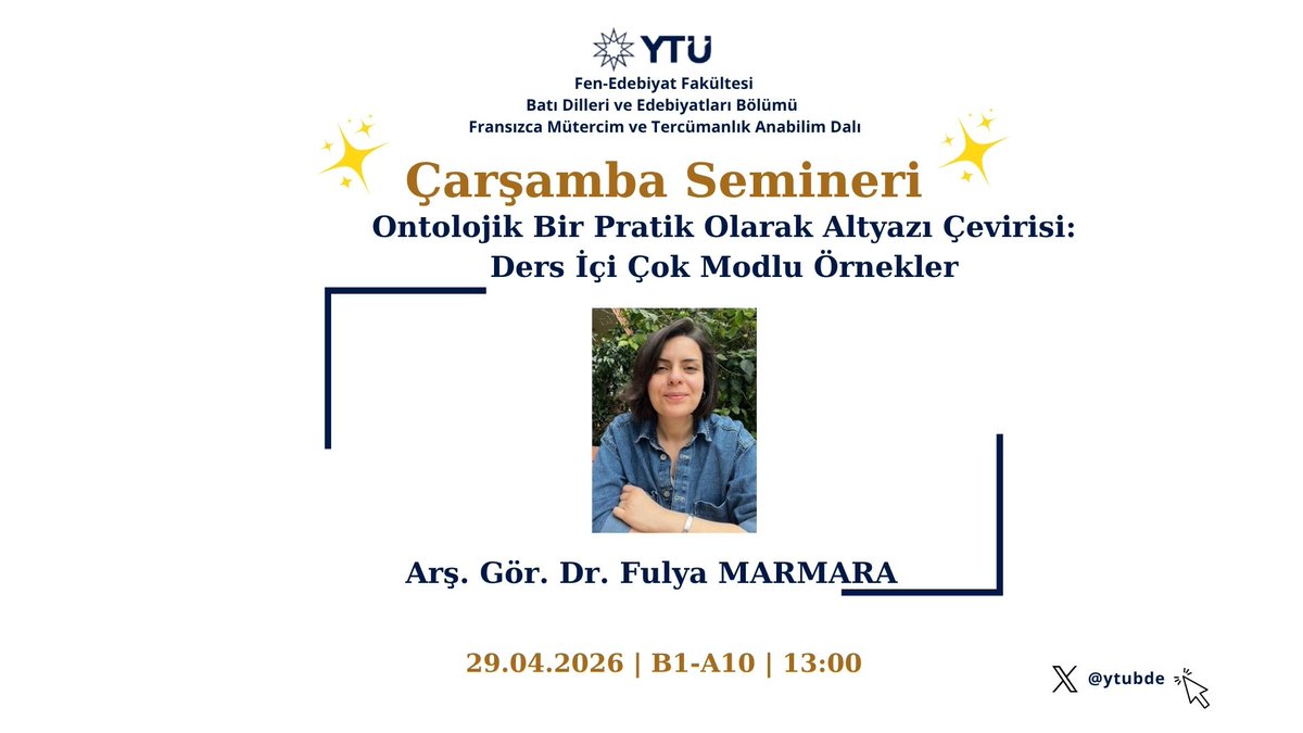 YTÜ Batı Dilleri ve Edebiyatları Bölümü tweet media