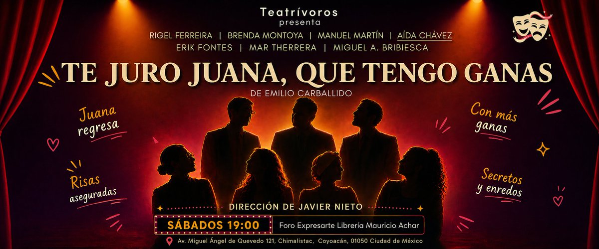 brenmontoyar's tweet image. Cortesías DM 😎🫰🏼🎟🎭
#teatro #comedia