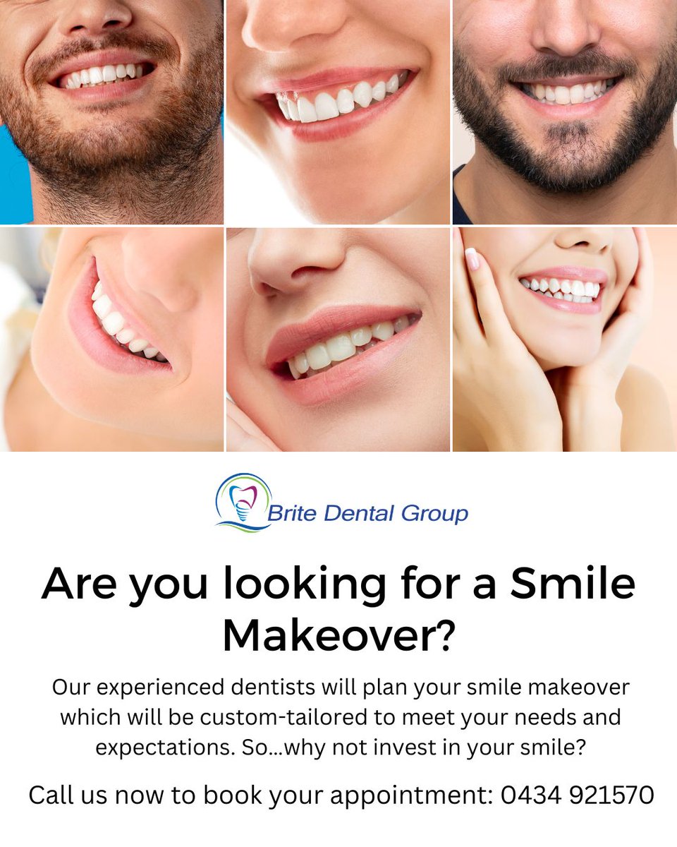 BriteDentalAus's tweet image. Dreaming of a brighter smile? Our professional teeth whitening services can help! Brite Dental.
#BriteDental #TeethWhitening #BrighterSmile #DentalCare #SmileMakeover #OralHealth #WhiteningTreatment #HealthyTeeth #ConfidenceBoost #ProfessionalWhitening #DentalServices