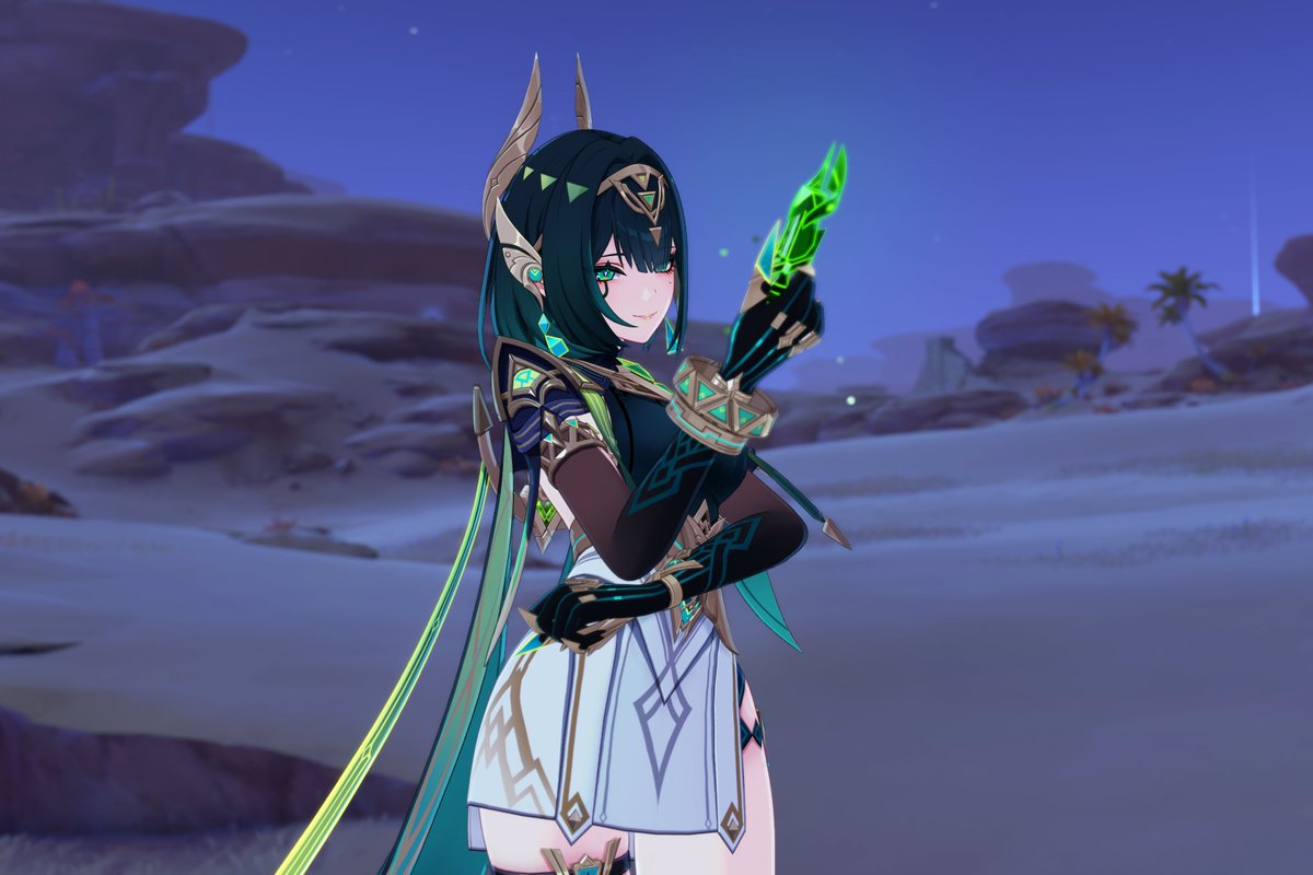 BlueMoh7's tweet image. [ Nefer Evening Shots ] #Nefer #GenshinImpact #videogames #miHoYo #PhotoMode