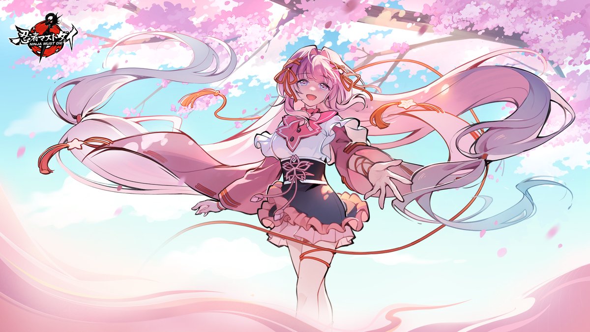 ✨【壁紙シェア】 【ホタル】 ピンク色の桜吹雪の中から、忍者の皆さん