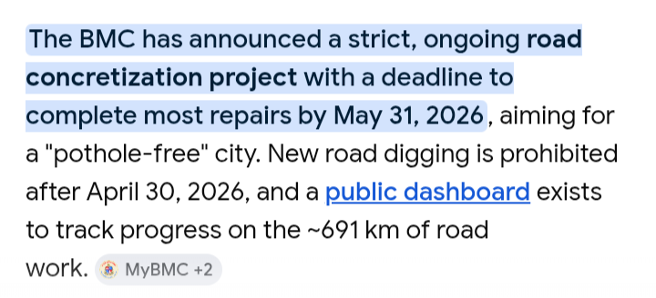 SentinelWachter's tweet image. @mybmc @mybmcInfra @LDO_GoI @mybmcWardRS @CPMumbaiPolice @indSupremeCourt @CollectorMsd @bombaybench @shiroorkarur @TawdeRitu @misanjayghadi Stop this new road work started at #chhedanagar #chembur @AshwiniBhide No new road works to be undertaken from APRIL 30th 2026 Trenching st