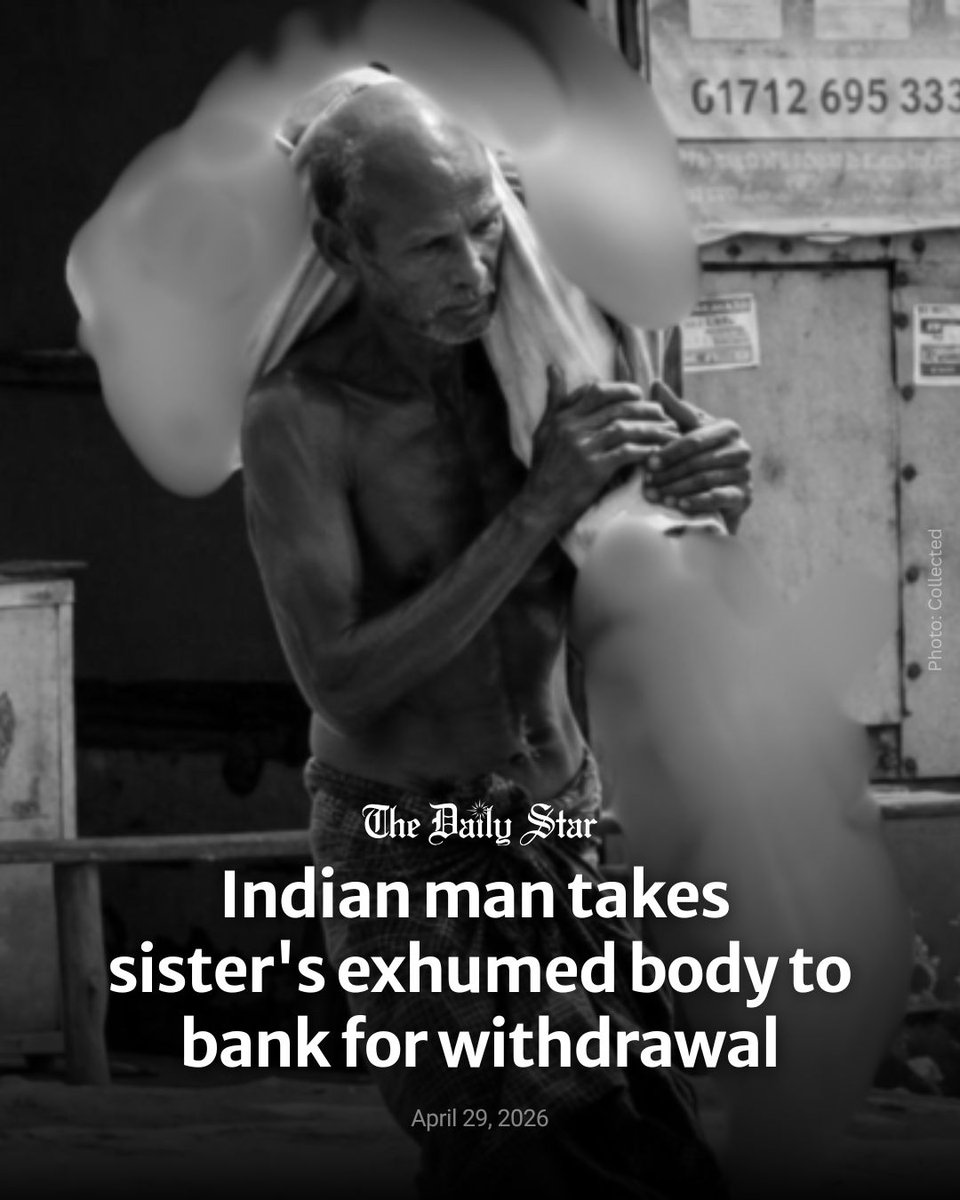dailystarnews's tweet image. An Indian man dug up his sister's body and carried it to a bank branch to prove she was dead after being refused access to her account without a death certificate, the lender has said.

Read more:
thedailystar.net/news/world/new…

#Asia #India