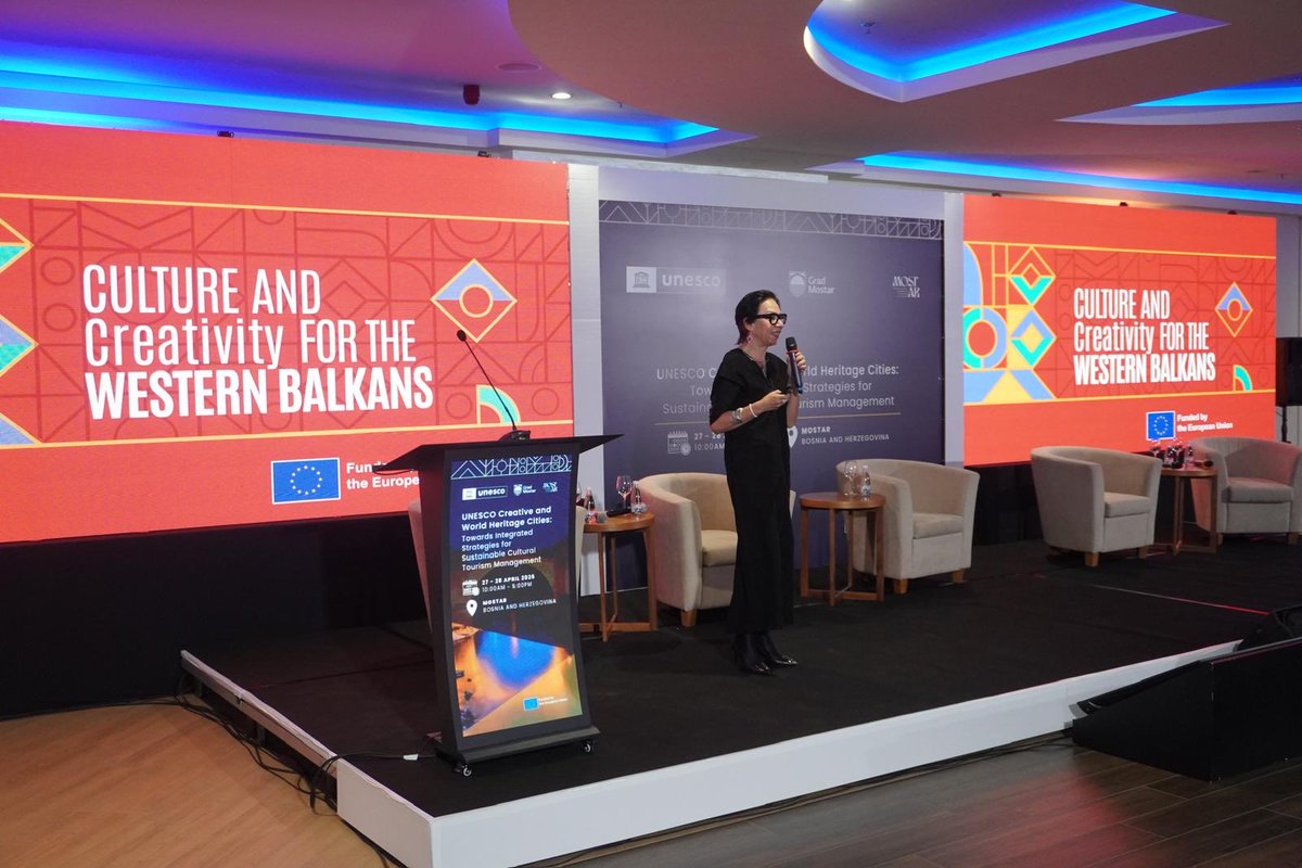 cc4wbs's tweet photo. The first part of the conference “UNESCO Creative and World Heritage Cities: Towards Integrated Strategies for Sustainable Cultural Tourism Management” has successfully concluded in #Mostar, Bosnia and Herzegovina. #CC4WBs #EU @UNESCOEU @UNESCOVenice https://t.co/dmdVCnwHbG