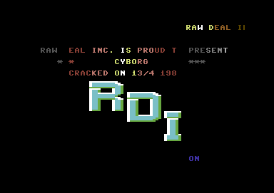 CracktroBot's tweet image. Pitstop II (1984) - Crack: Remember - Trainer: +4 - #Commodore64
Wacko Jr. in Wonderland (1990) - Crack: Razor - #Amiga
Cyborg (1986) - Crack: Raw Deal Inc. (RDI) - #Commodore64
F-15 Strike Eagle II (1991) - Crack: Crystal (CSL) - #Amiga