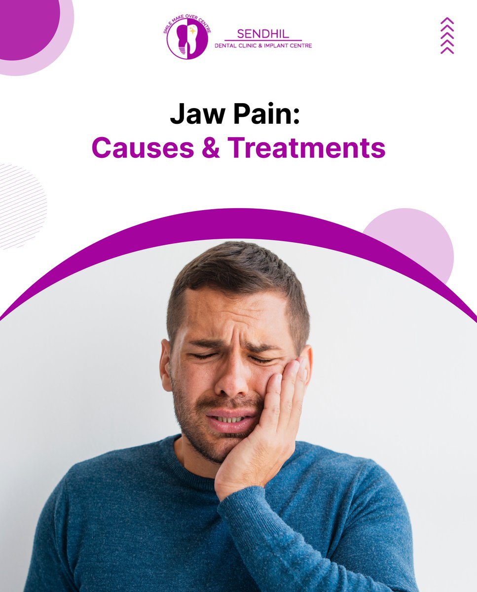 sendhil_dental's tweet image. Jaw pain ? Don’t ignore it.
It could be due to TMJ issues, tooth decay, gum problems, sinus infections, or teeth grinding not just a simple pain ⚠️

📖 Read full blog: sendhildental.com/jaw-pain-on-on…

📞 +91-9600091767
📍  Chennai 

#JawPain #Dental #OralHealth #SendhilDental #Chennai