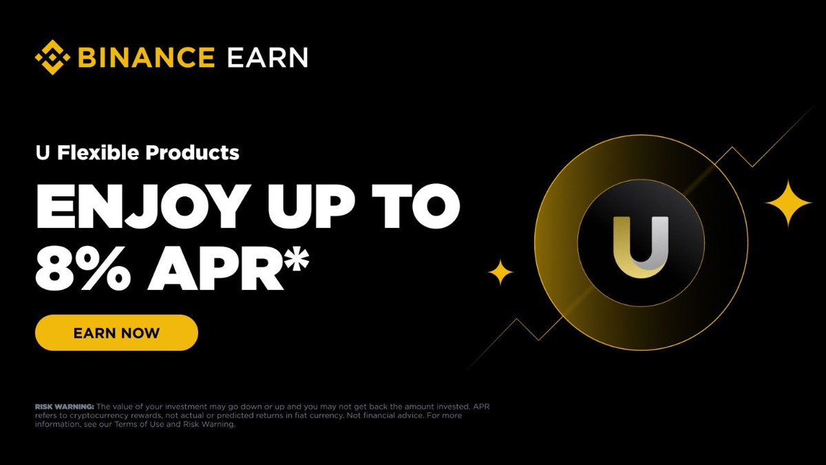 ImCryptOpus's tweet image. #Binance Earn: Enjoy Up to 8% APR with U Flexible Products (2026-04-30)

#Binance Earn is excited to #launch a new campaign for the U Simple Earn Flexible Products! During the Promotion Period, users who subscribe to U Flexible Products may enjoy up to 8% APR, which includes an