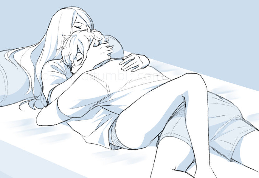 Imissilver's tweet photo. come here… let me hold you close and give you headpats when you’re tired 💗 you’ll be the little spoon while i kiss your shoulders and neck from behind, leaving hickeys and soft, messy marks on you https://t.co/vqdDyKf8fG