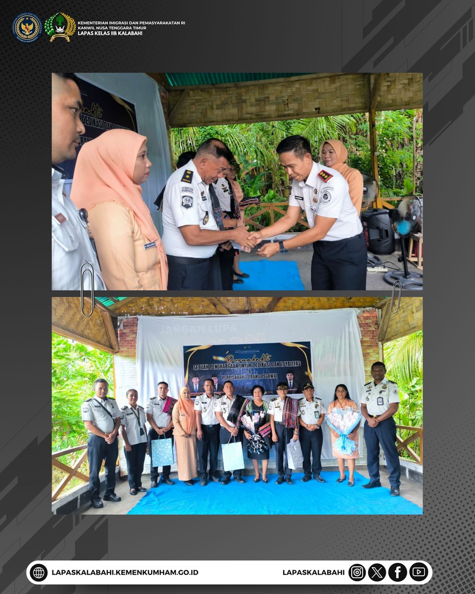 LapasKalabahi's tweet image. Suasana Haru Iringi Acara Pelepasan 2 Orang Pegawai Purnabakti dan Perpisahan 1 Orang Pegawai Lapas Kalabahi

Selengkapnya:
lapaskalabahi18.blogspot.com/2026/04/suasan…

#LapasKalabahi
#Kemenimipas
#AlwaysTheBest
~ KanwilDitjenpasNTT