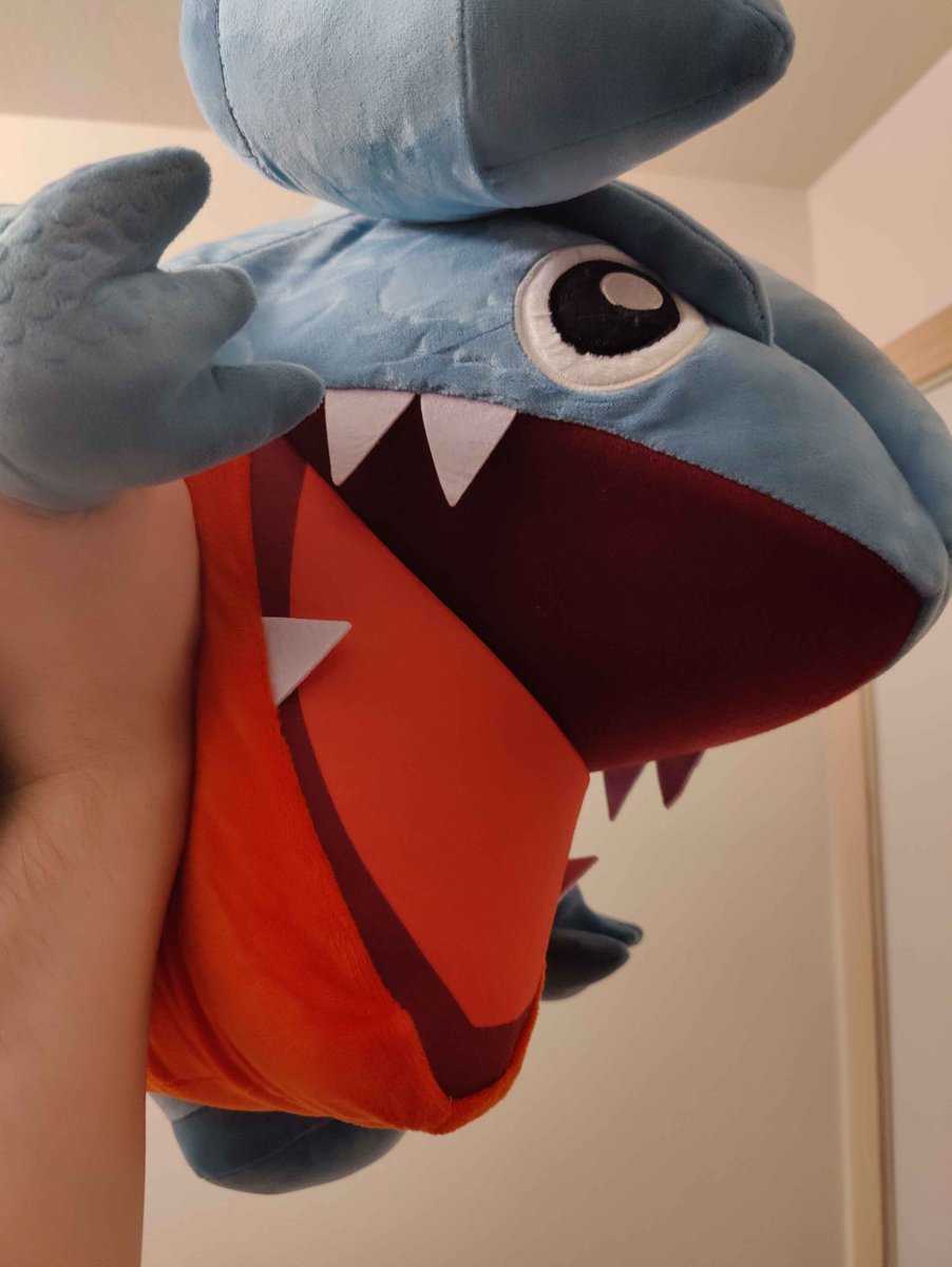Zako_Duo's tweet photo. I lamented that I couldn't find my life-size Gible plush when I moved. Thought he might've gotten stolen or the box misplaced

Had an epiphany and checked the ONE box I thought he wouldn't be in: turns out they used him as impact buff for my old PC *under* it. 

MY SON RETURNS https://t.co/pZACjccjIi