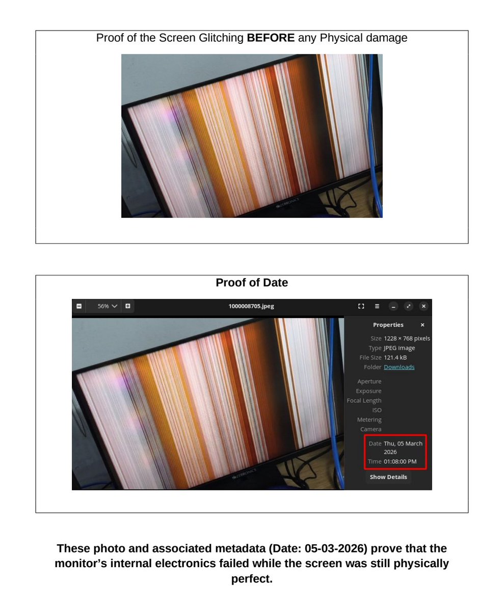 3d_monkeyx's tweet image. Just sent @zebronics the metadata proof. Timestamps prove the internal glitch happened before any marks appeared.

​It’s a manufacturing defect. Awaiting FOC confirmation.

​NCH Docket: [9199968]

#zebronics #badcustomerservice #topnotch