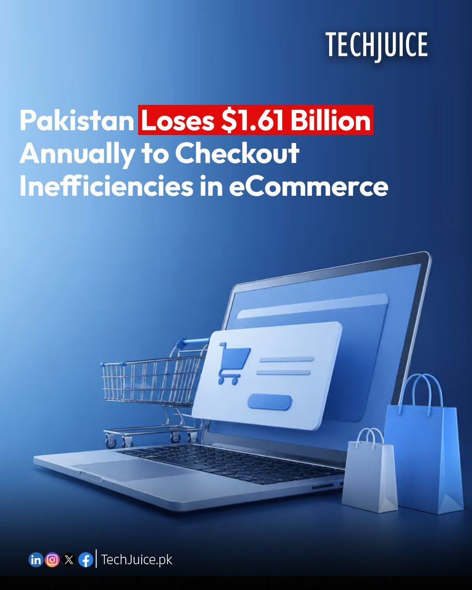TechJuicePk's tweet image. Pakistan eCommerce loses $1.61 billion to checkout issues.
Pakistan’s fast-growing eCommerce sector is losing an estimated $1.61 billion annually due to inefficiencies at the checkout stage, exposing a major gap in the digital payments ecosystem.

#techjuice #ecommerce #technews
