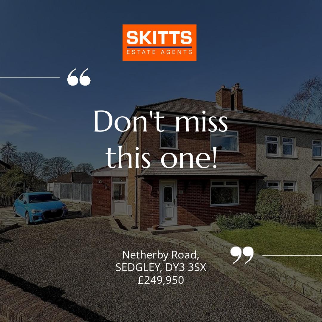 homesatSkitts's tweet image. 📍Netherby Road, SEDGLEY, DY3 3SX
🏡 3 bed Semi-detached House, £249,950
psh.pt/laaw8r8

#skitts #propertyforsale #sedgley
 #dudley #wolverhampton #bilston