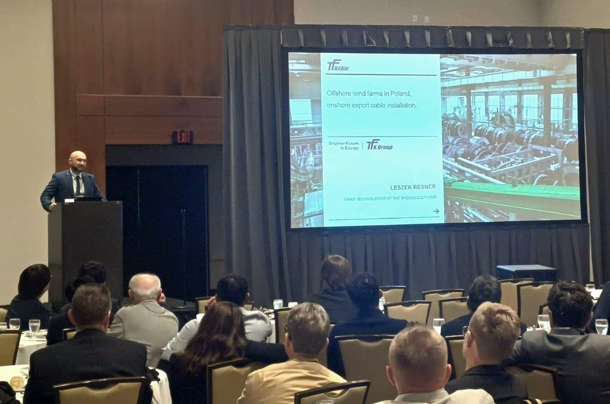 TFKable_Group's tweet photo. @AleksandraTrubas, Director of Product Development, and @LeszekResner, Chief Technologist of the Bydgoszcz Plant, represented TFKable Group at the Spring 2026 PES-ICC Meeting in Carlsbad, California, on April 28, 2026.

#PESICC #OffshoreWind #EnergyTransition  #Renewables  #JDR https://t.co/YZvYjmiwEf