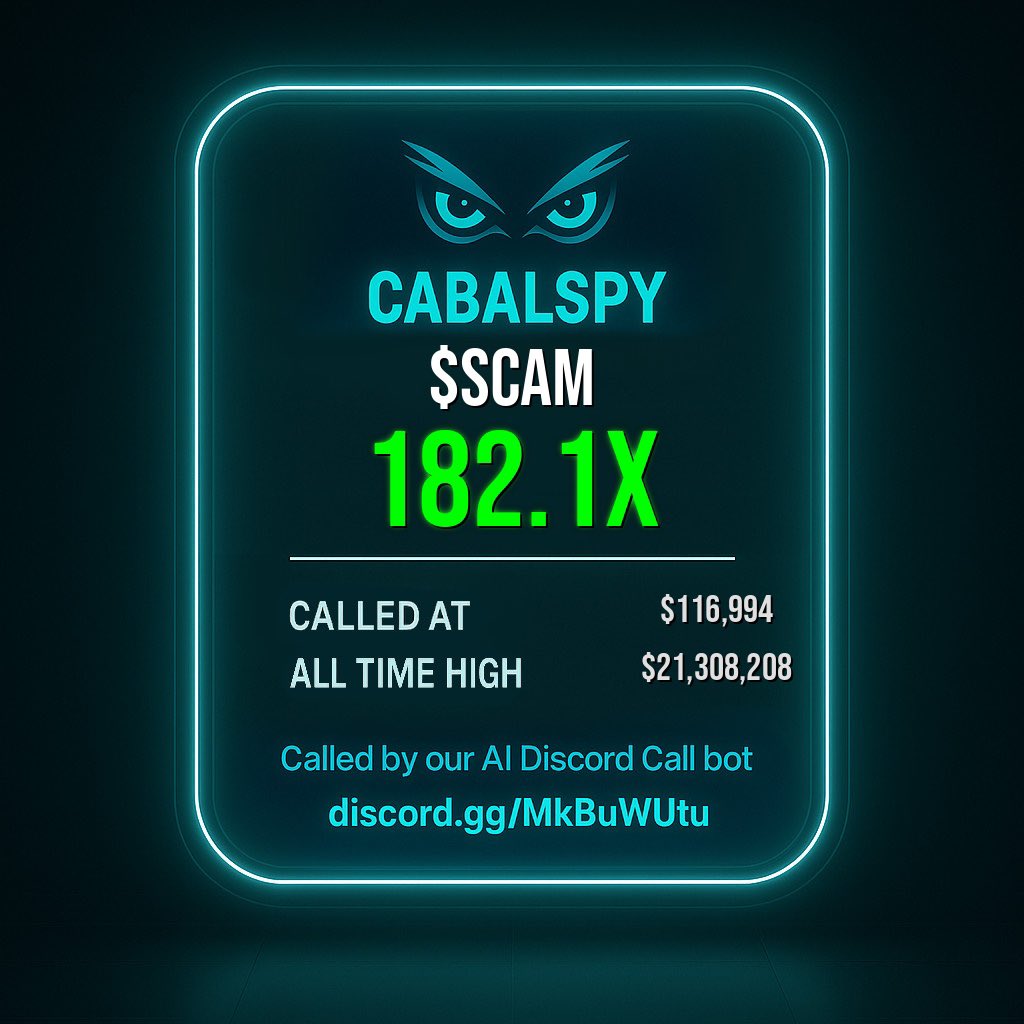 Jay_sabalix's tweet photo. GM  SPIES🕵️‍♀️ 
Presenting just a Few of yesterday hits above 10x with @CabalSpySol calls 💯
$SCAM $BURNIE $EWON and many more 
Still in it today and every other day, get your NFT and join in, ENJOY THE DAY🔥 https://t.co/3ef5bv5YiR